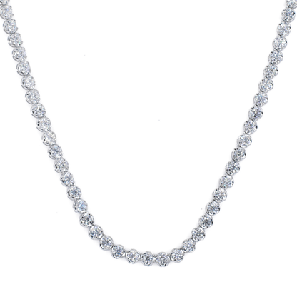 10k Solid White Gold 4mm Lab Diamond Tennis Chain
