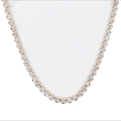 10k Solid Yellow Gold 3mm Lab Diamond Tennis Chain
