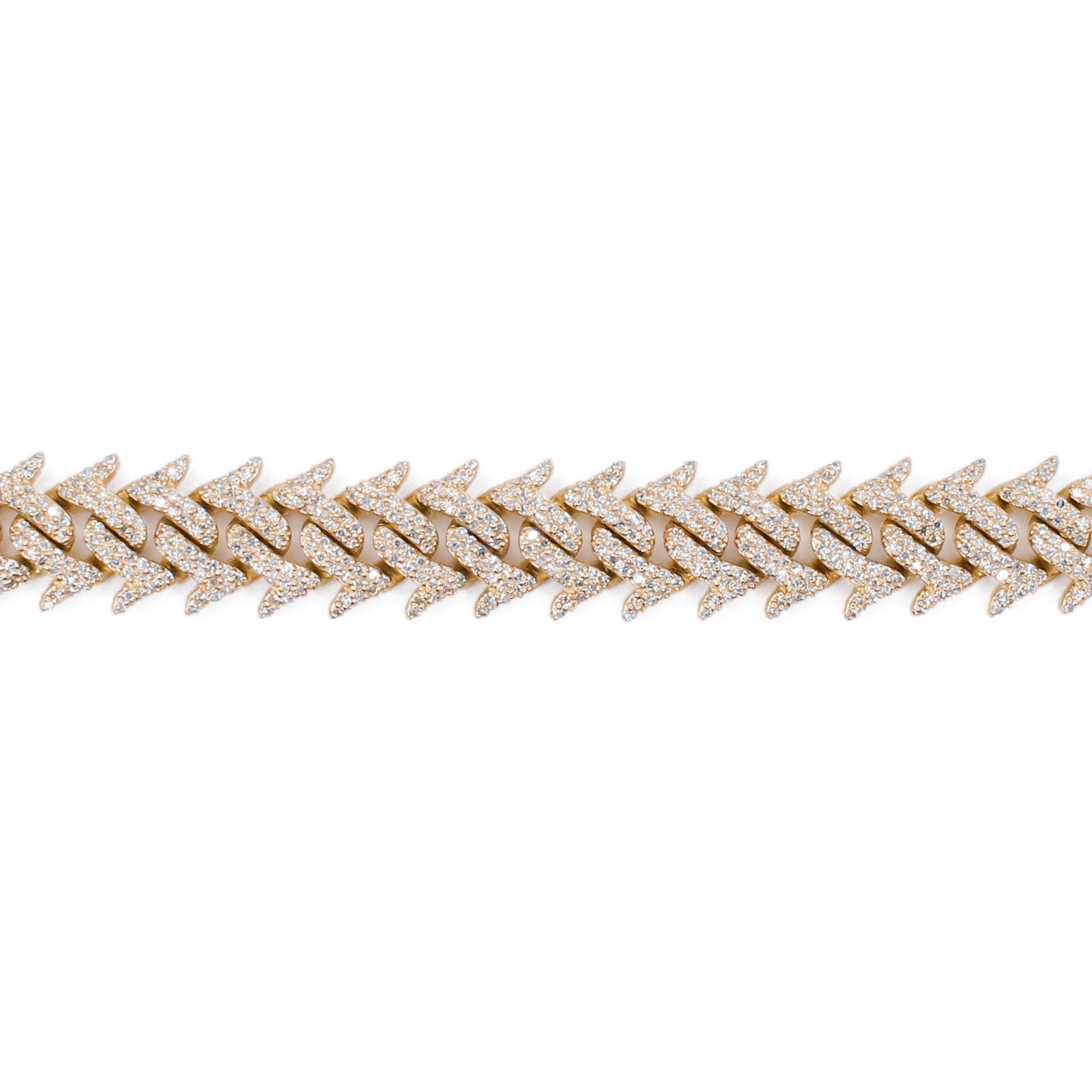 10k Solid Yellow Gold Lab Diamond Spiked Cuban Bracelet