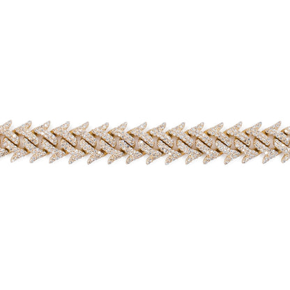 10k Solid Yellow Gold Lab Diamond Spiked Cuban Bracelet