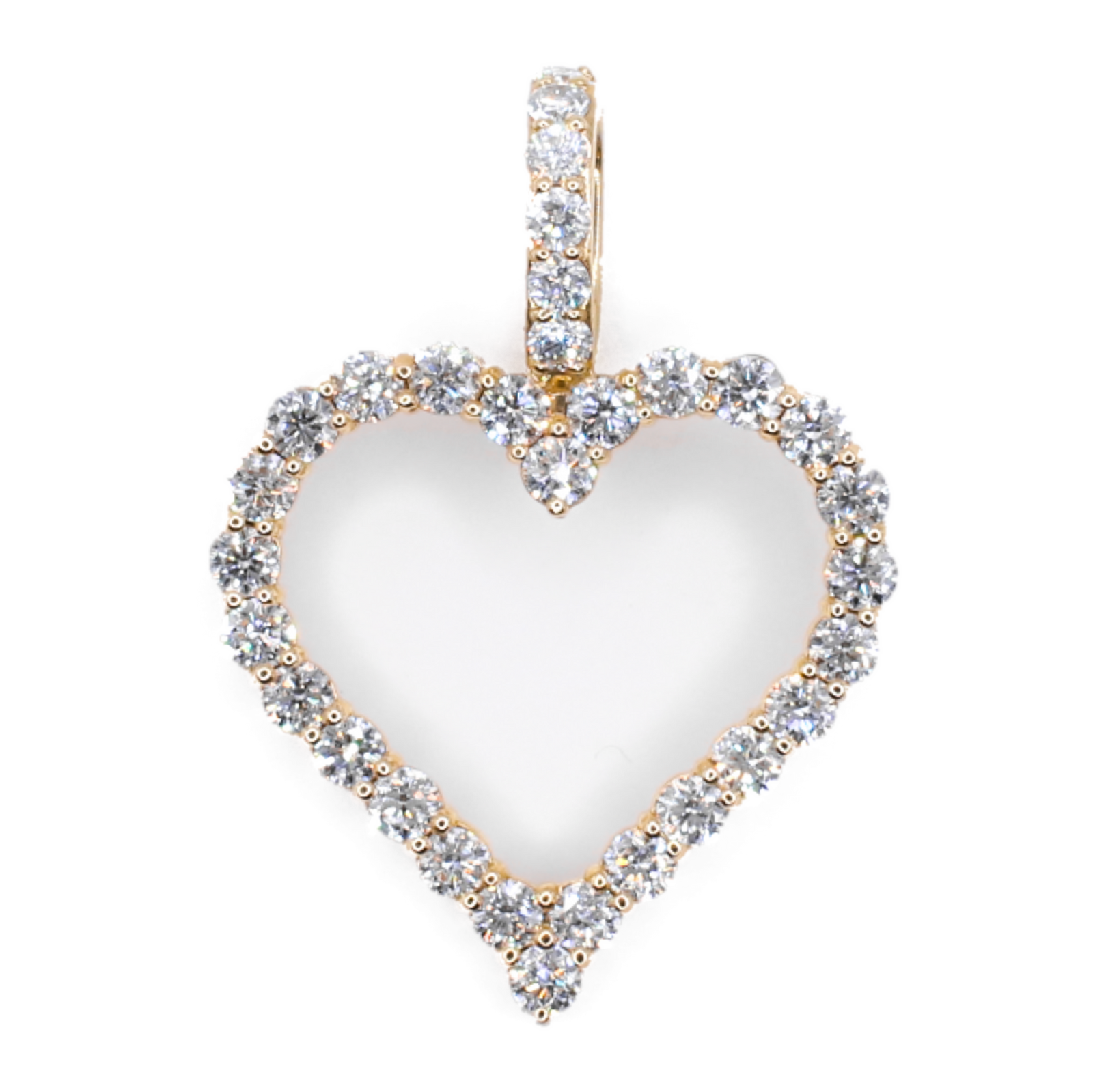 10k Solid Yellow Gold Lab Diamond Heart Pendant