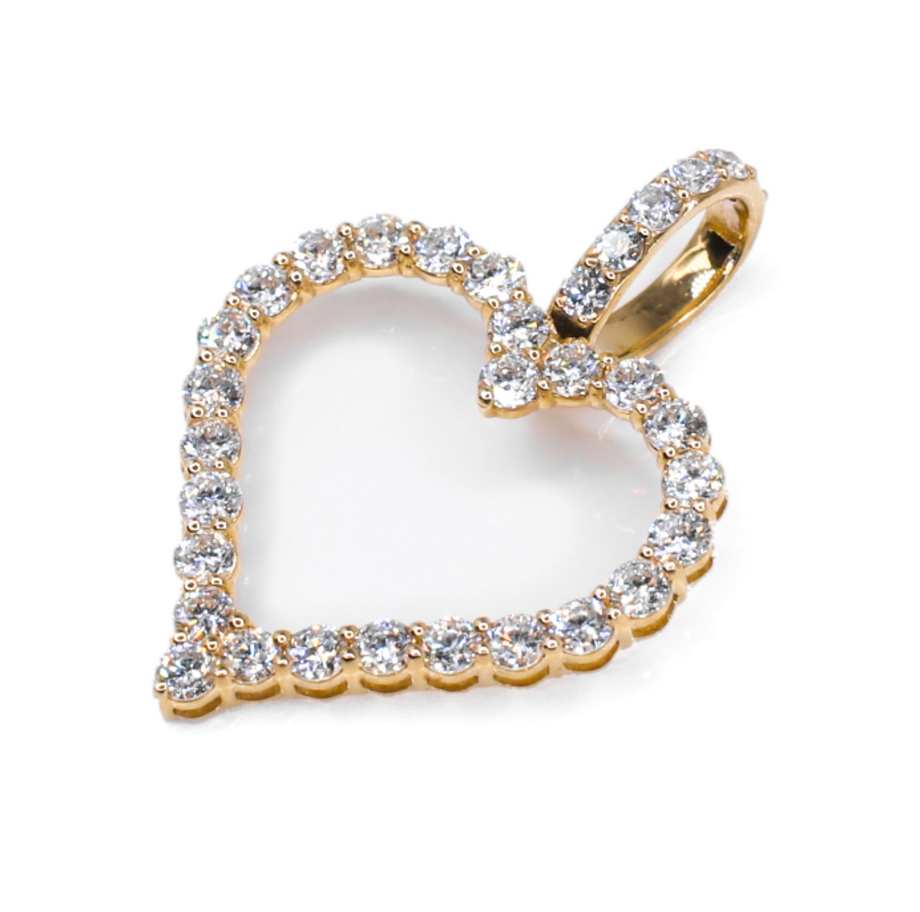 10k Solid Yellow Gold Lab Diamond Heart Pendant