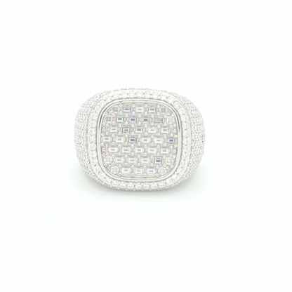 Moissanite Square Baguette Pavé Ring