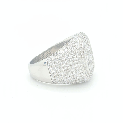Moissanite Square Baguette Pavé Ring