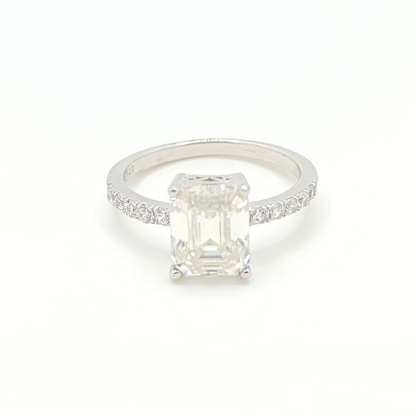 4ct Moissanite Emrald Engagement Ring