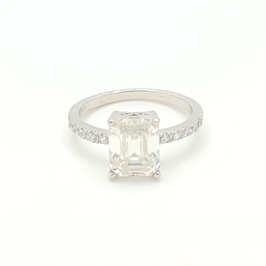 4ct Moissanite Emrald Engagement Ring