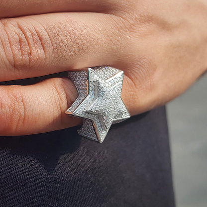 Moissanite 3D Star Ring
