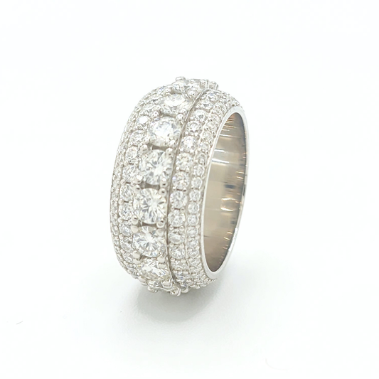 Moissanite 5 Layer Eternity Ring