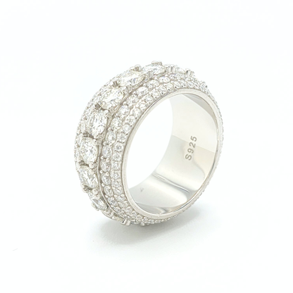 Moissanite 5 Layer Eternity Ring