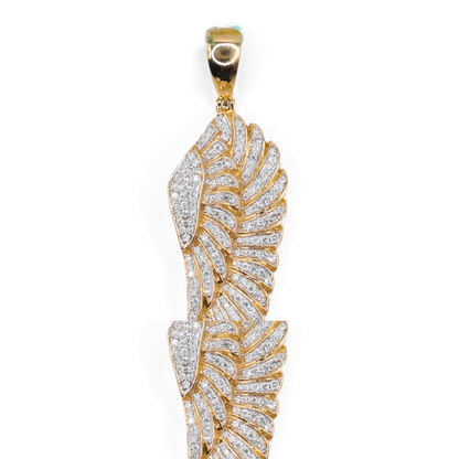 14k Gold Lab Diamond Angel Wing Pendant