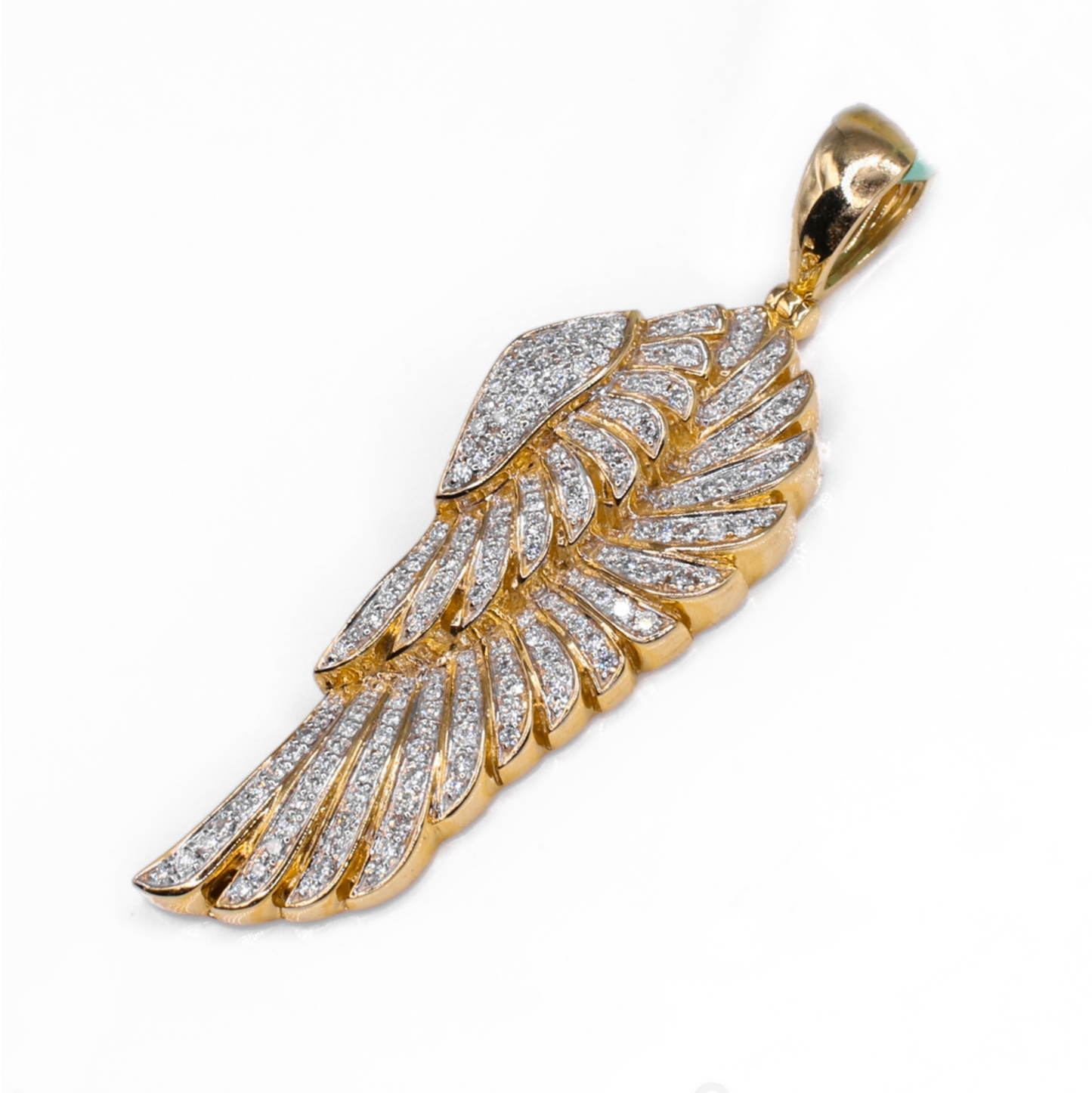 14k Gold Lab Diamond Angel Wing Pendant