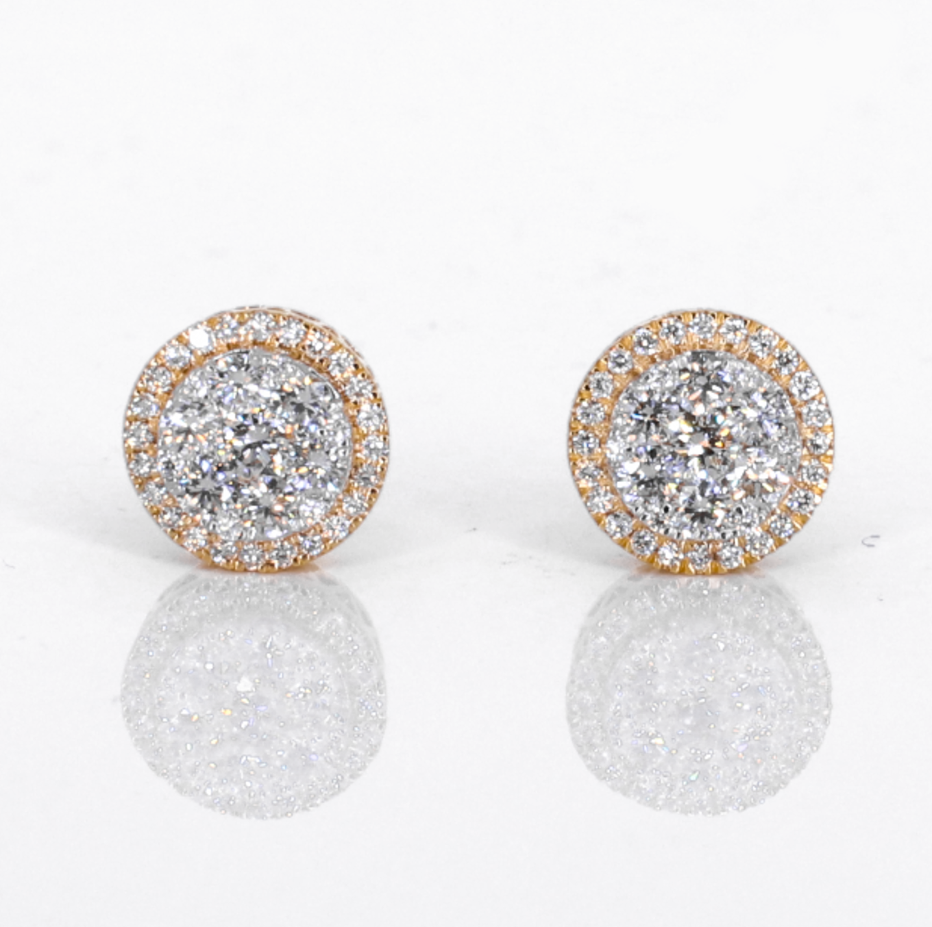 14k Solid Gold 10mm Lab Diamond Earrings