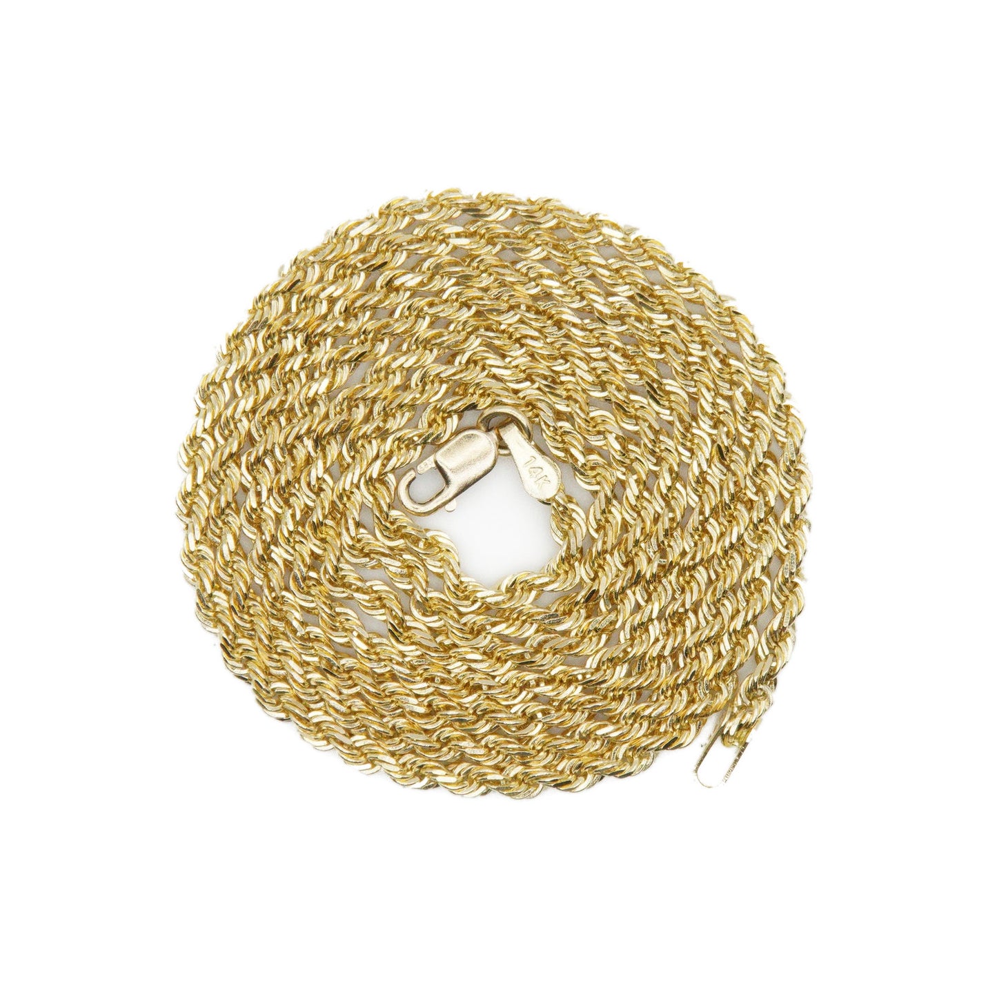 14k Solid Gold 2mm Rope Chain