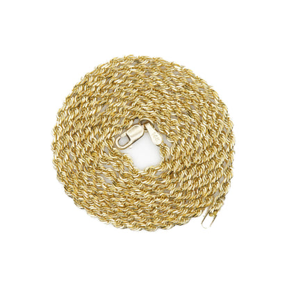 14k Solid Gold 2mm Rope Chain