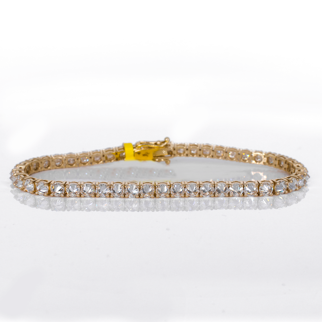 14k Solid Gold 3.5mm Upside Down Lab Diamond Tennis Bracelet