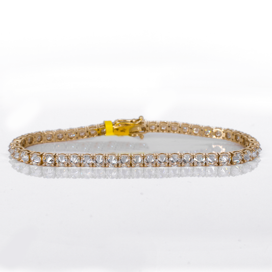 14k Solid Gold 3.5mm Upside Down Lab Diamond Tennis Bracelet