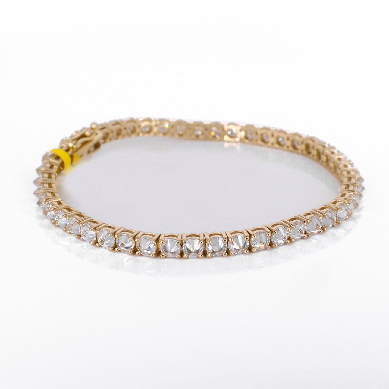 14k Solid Gold 3.5mm Upside Down Lab Diamond Tennis Bracelet