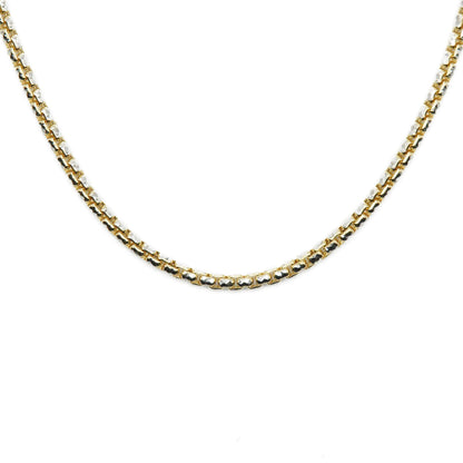 14k Solid Gold 4mm Diamond Cut Venetian Link Chain