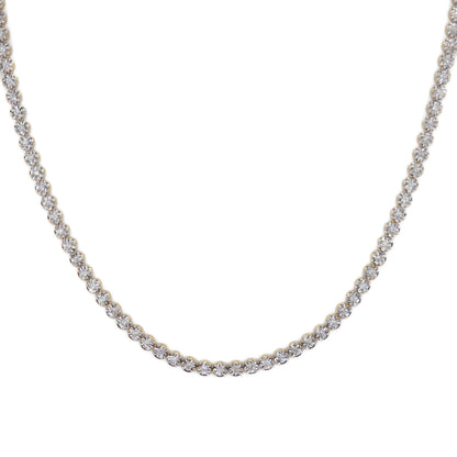 14k Solid Gold 5.5mm Lab Diamond Illusion-Set Chain