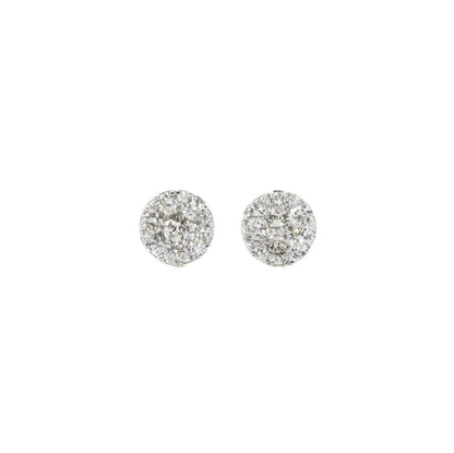 14k Solid Gold 5mm Lab Diamond Circular Cluster Earrings