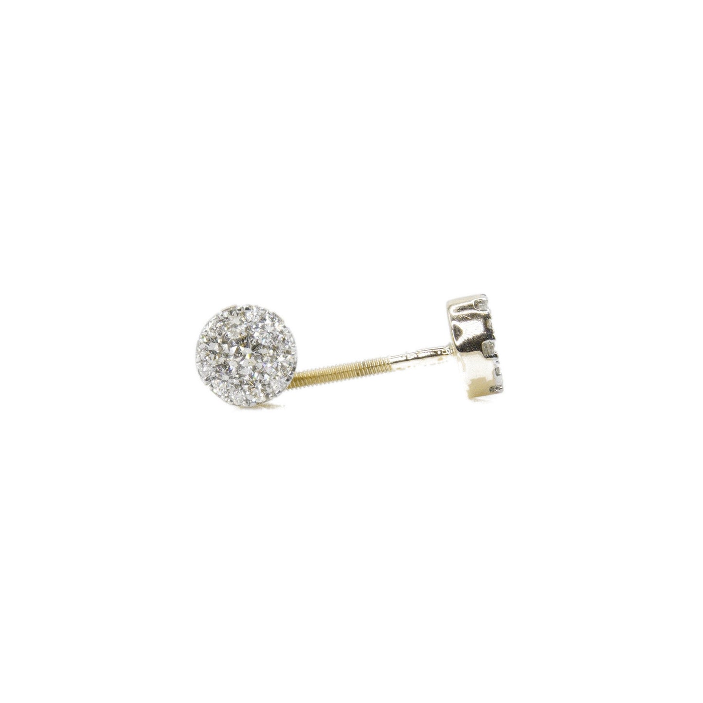 14k Solid Gold 5mm Lab Diamond Circular Cluster Earrings