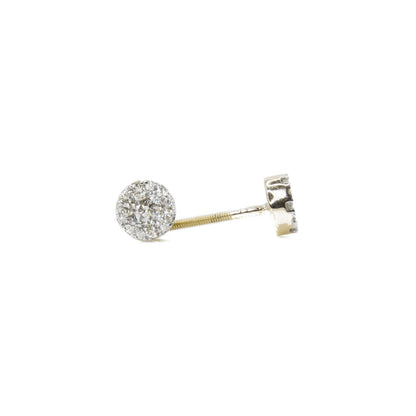 14k Solid Gold 5mm Lab Diamond Circular Cluster Earrings