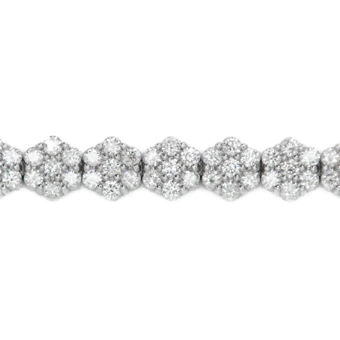14k Solid Gold 6mm Lab Diamond Flower Tennis Bracelet