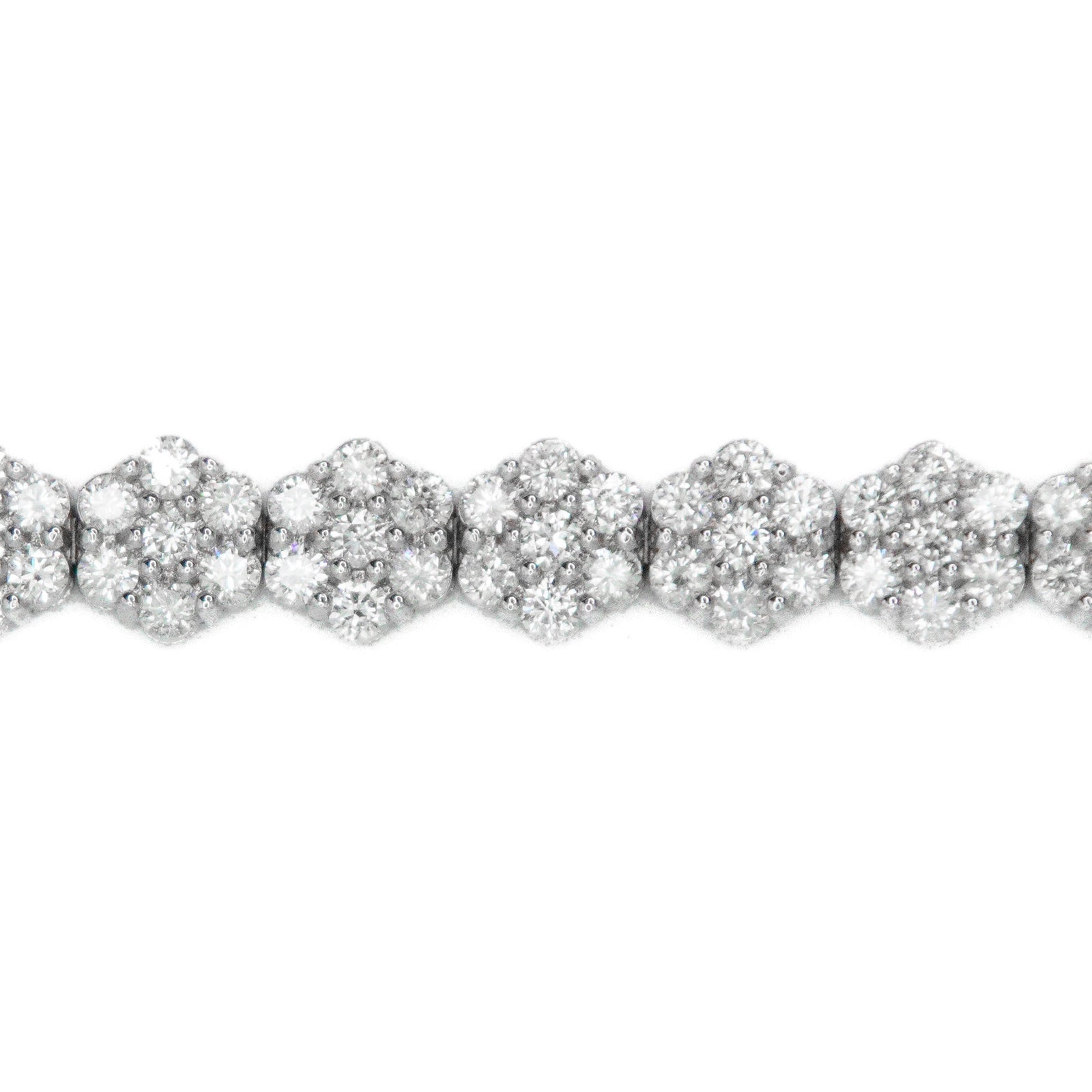 14k Solid Gold 6mm Lab Diamond Flower Tennis Bracelet