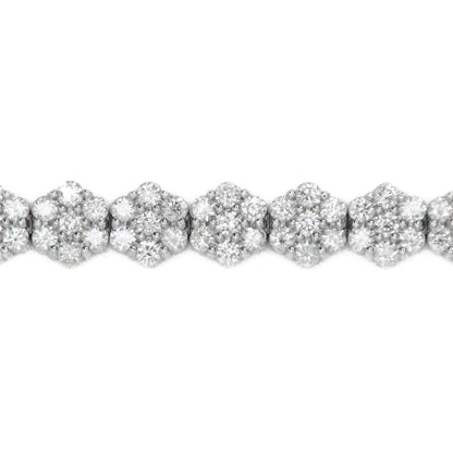 14k Solid Gold 6mm Lab Diamond Flower Tennis Bracelet