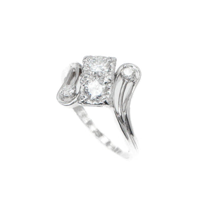 14k Solid Gold By Pass Lab Diamond Engagement Ring