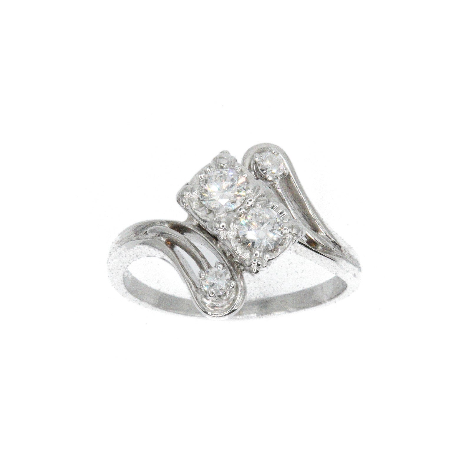 14k Solid Gold By Pass Lab Diamond Engagement Ring