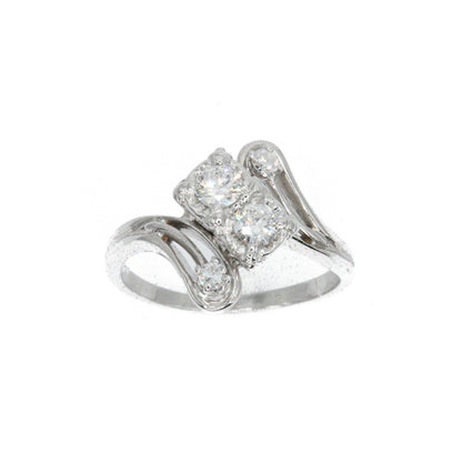 14k Solid Gold By Pass Lab Diamond Engagement Ring