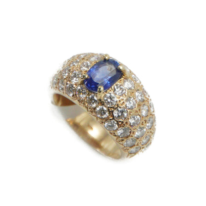 14k Solid Gold Lab Diamond Sapphire Ring
