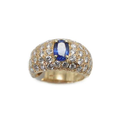 14k Solid Gold Lab Diamond Sapphire Ring