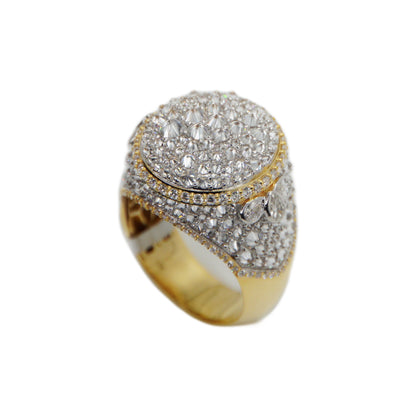 14k Solid Gold Upside Down VS1 Diamond Mosaic Setting Ring