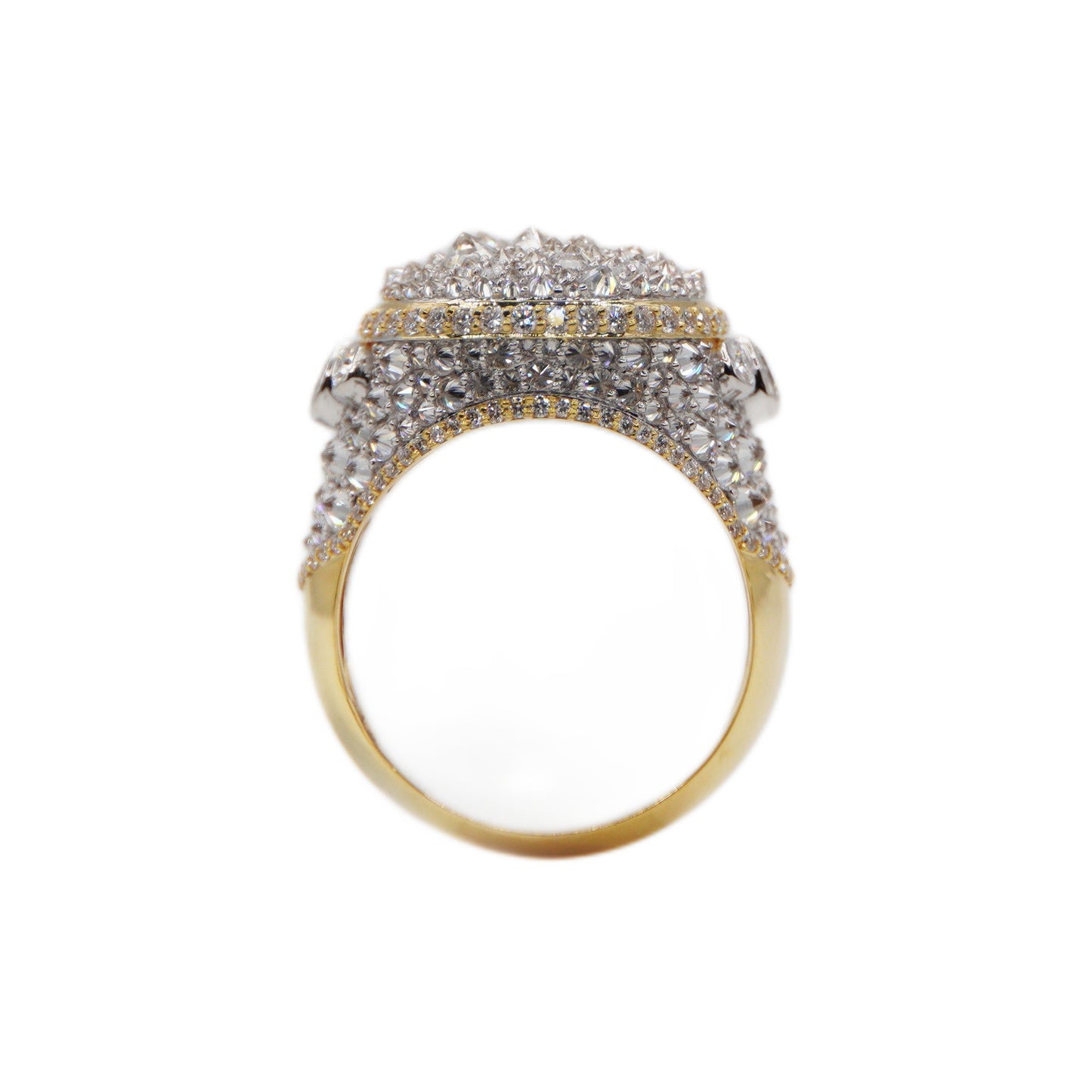 14k Solid Gold Upside Down VS1 Diamond Mosaic Setting Ring