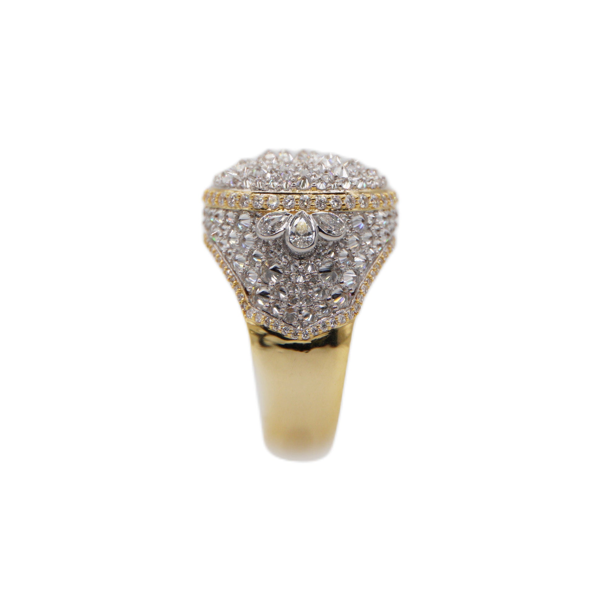 14k Solid Gold Upside Down VS1 Diamond Mosaic Setting Ring
