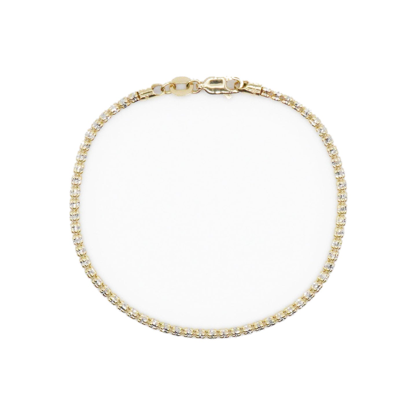 14k Solid Gold Ice Bracelet