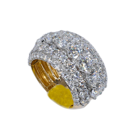 14k Solid Gold Lab Diamond Jumbo XL 50 Pointer Men's Band