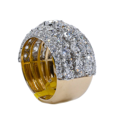 14k Solid Gold Lab Diamond Jumbo XL 50 Pointer Men's Band