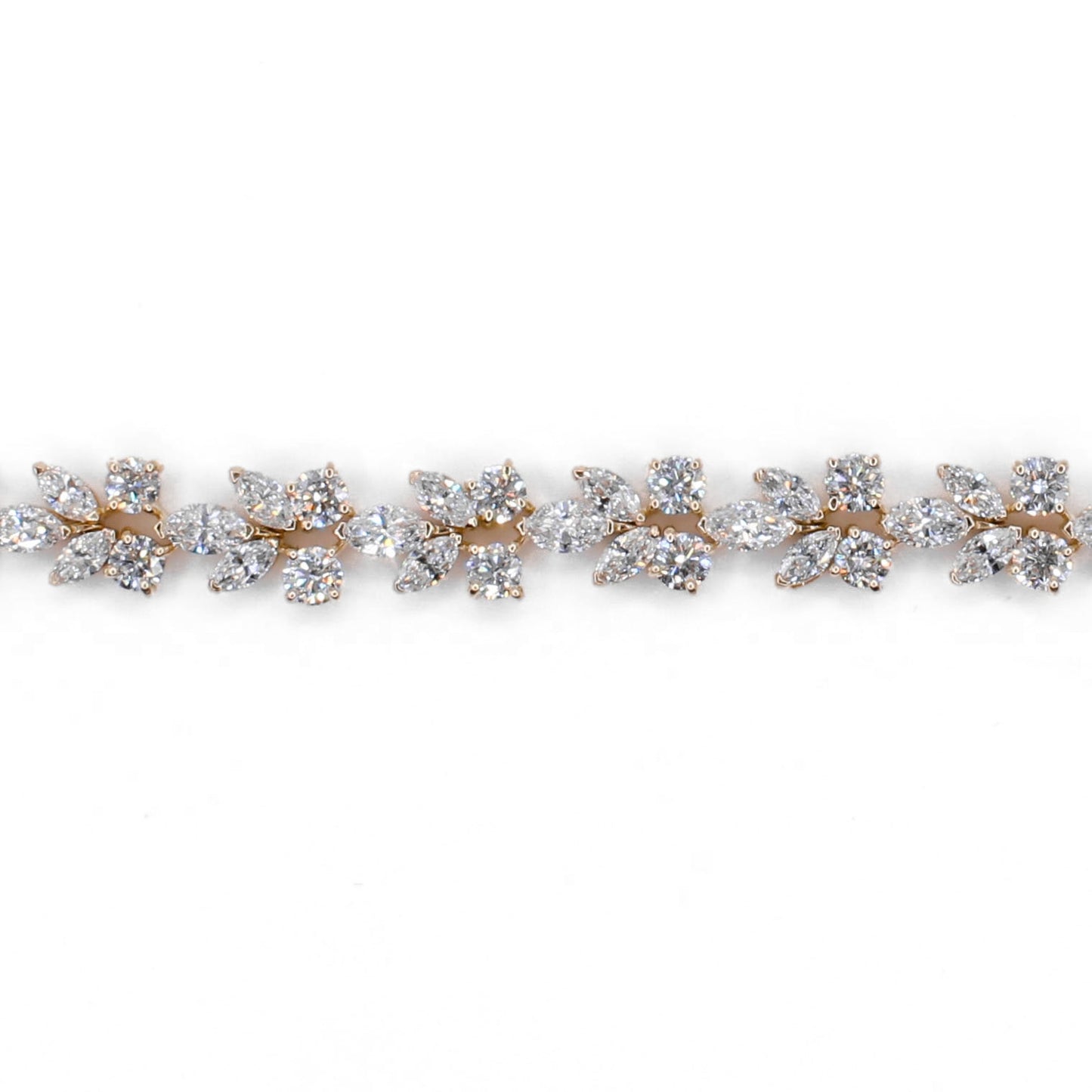 14k Solid Gold Lab Diamond Leaf Bracelet