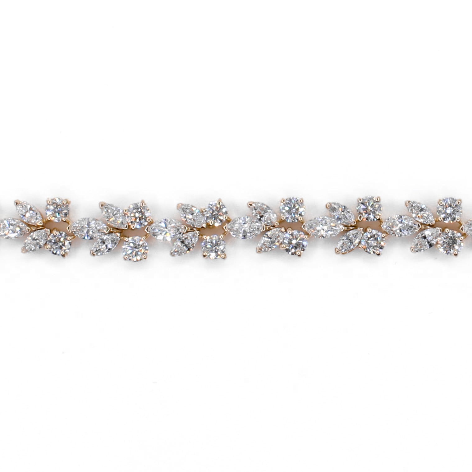 14k Solid Gold Lab Diamond Leaf Bracelet