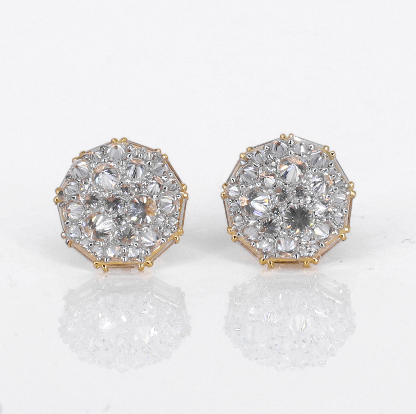14k Solid Gold Upside Down Lab Diamond 13mm Earrings