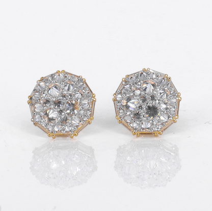 14k Solid Gold Upside Down Lab Diamond 13mm Earrings