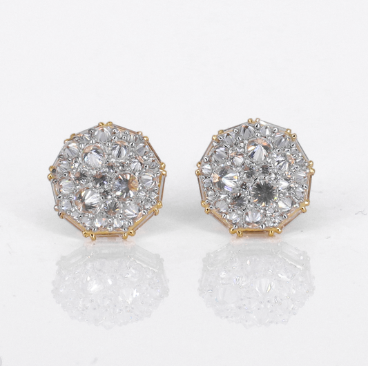 14k Solid Gold Upside Down Lab Diamond 13mm Earrings