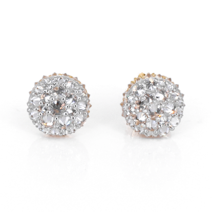 14k Solid Gold Upside Down Lab Diamond 8mm Earrings