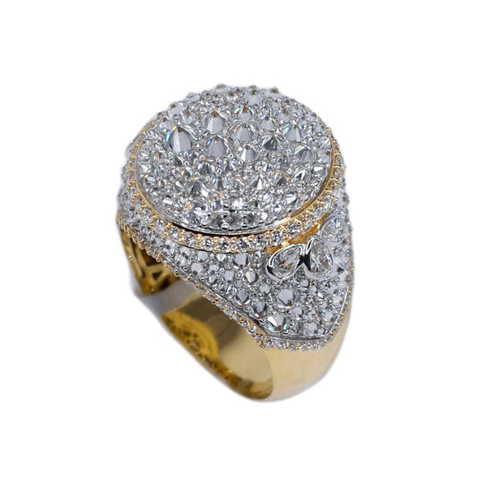 14k Solid Gold Upside Down Lab VS1 Diamond Mosaic Setting Ring