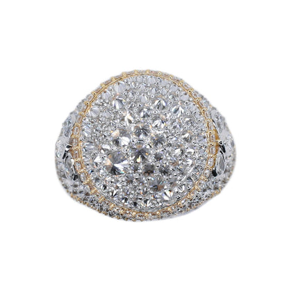 14k Solid Gold Upside Down Lab VS1 Diamond Mosaic Setting Ring