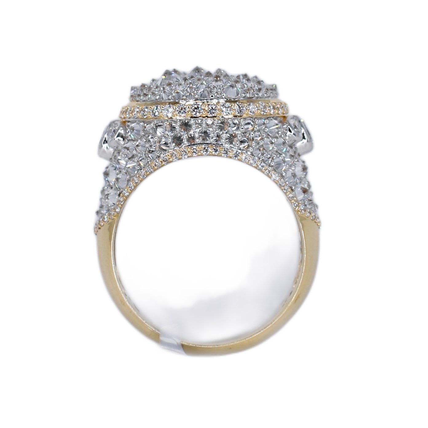 14k Solid Gold Upside Down Lab VS1 Diamond Mosaic Setting Ring