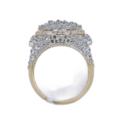 14k Solid Gold Upside Down Lab VS1 Diamond Mosaic Setting Ring